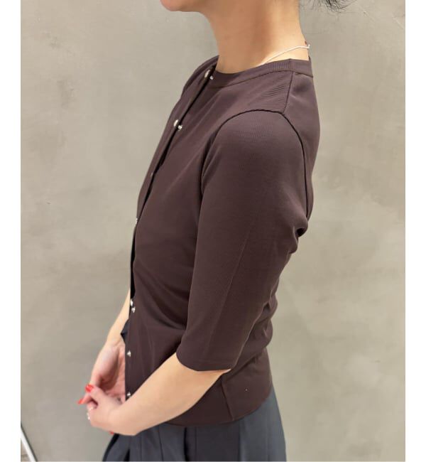 IENA LA BOUCLE「IENA LA BOUCLE コットンリブスナップハーフスリーブカーディガン」|Tシャツ・カットソー|