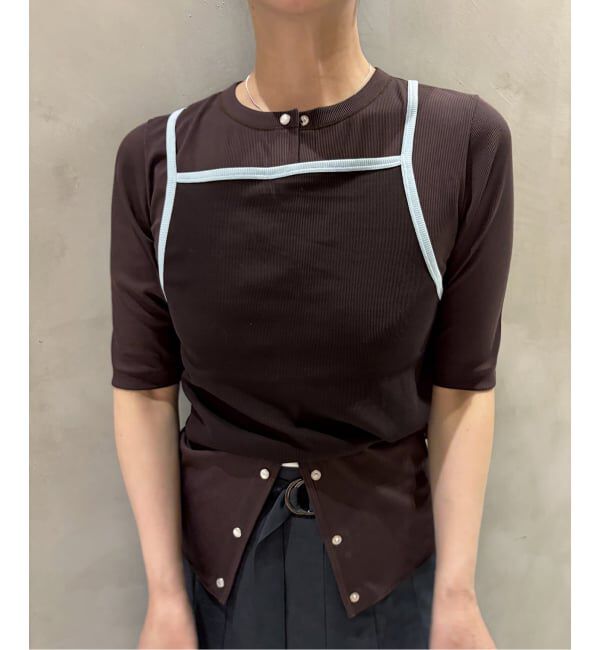 IENA LA BOUCLE「IENA LA BOUCLE コットンリブスナップハーフスリーブカーディガン」|Tシャツ・カットソー|