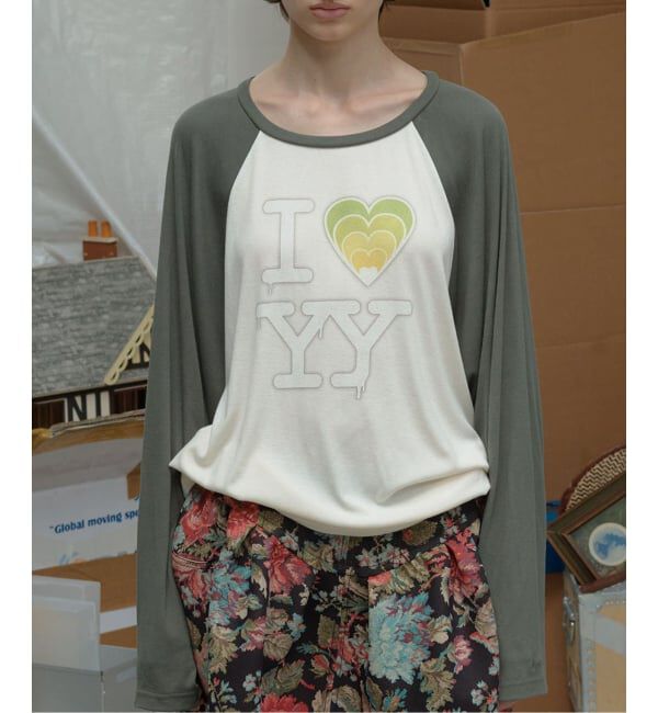 PULP「【Geek Office / ギークオフィス】OPEN YY / I LOVE YY RAGLAN TEE」|Tシャツ・カットソー|グリーン