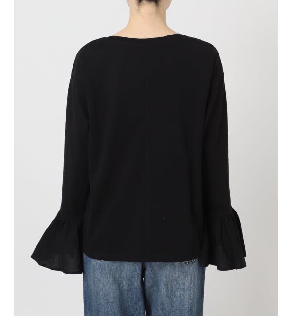 Spick and Span「フリルスリーブクルーネックTEE」|Tシャツ・カットソー|