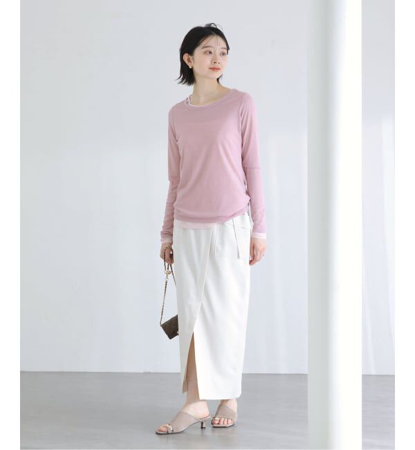  「【洗える】レイヤードカットソー」|Tシャツ・カットソー|