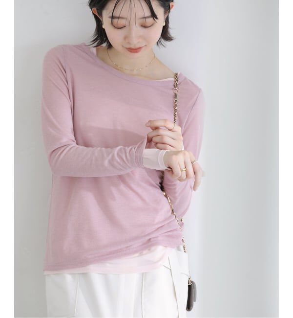  「【洗える】レイヤードカットソー」|Tシャツ・カットソー|