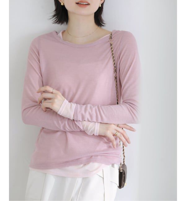  「【洗える】レイヤードカットソー」|Tシャツ・カットソー|