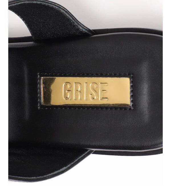 GRISE「GRISEレザーアシンメトリートングサンダル」|サンダル|