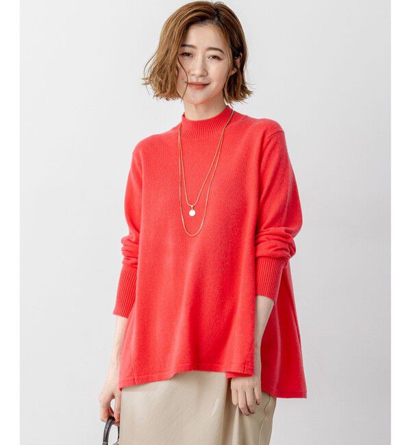 23区「【洗える】ピュアカシミヤ フレア ニット」|ニット・セーター|オレンジ系