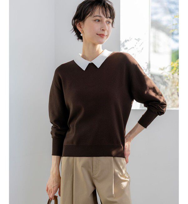 23区「【WEB&一部店舗限定】バイカラーデザイン 2WAY ニット」|ニット・セーター|