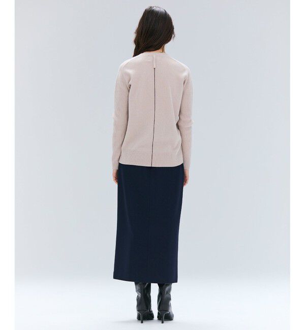 BEIGE,「【洗える】POMPE / ウールカシミヤ配色ラインクルーネックニット」|ニット・セーター|