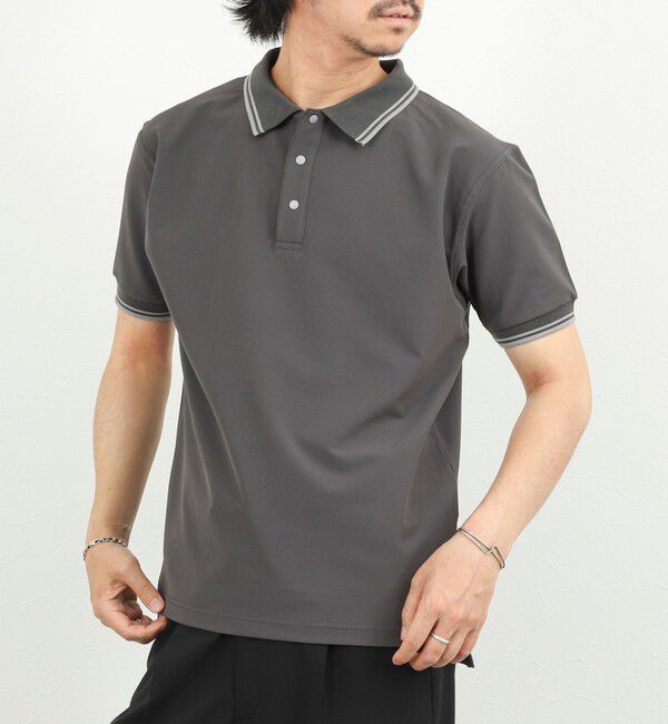 NOLLEY'S goodman「【TAION/タイオン】NON DOWN BASIC JERSEY HARF SLEEVE POLO 26SS」|ポロシャツ|チャコールグレー