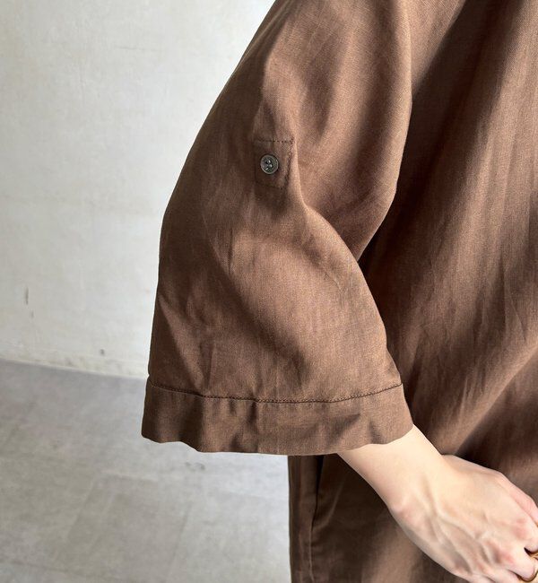  「【WEB限定】コットンリネンシャツワンピース」|ワンピース|
