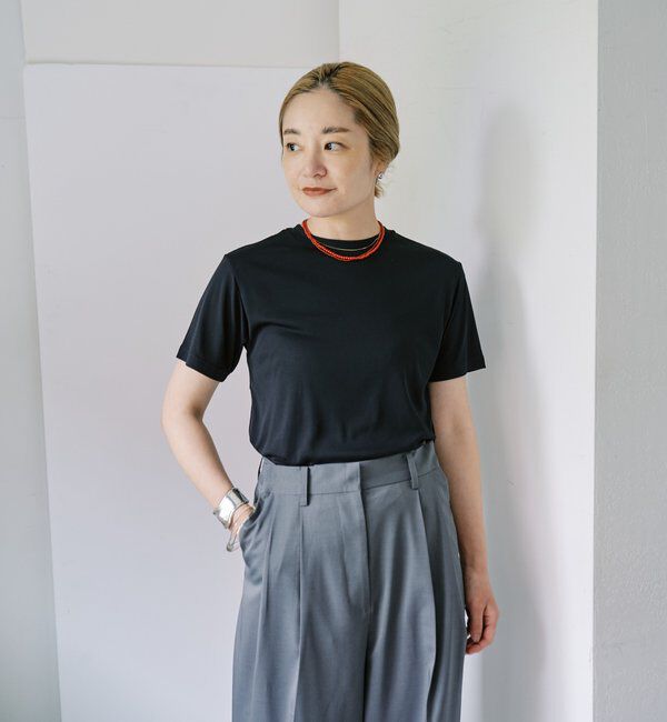  「【LUALY】シアープレーンチビTee」|Tシャツ・カットソー|ブラック