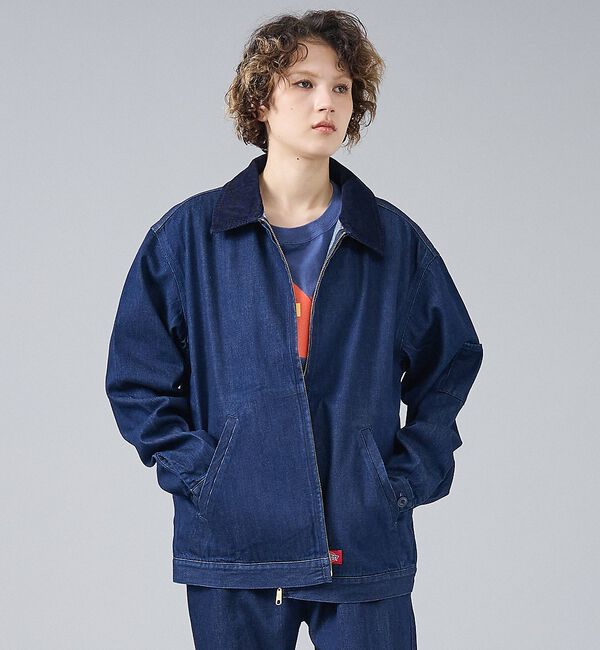 ABAHOUSE「【Dickies / ディッキーズ】DENIM Eisenhower Jacke」|ブルゾン・スタジャン|インディゴ