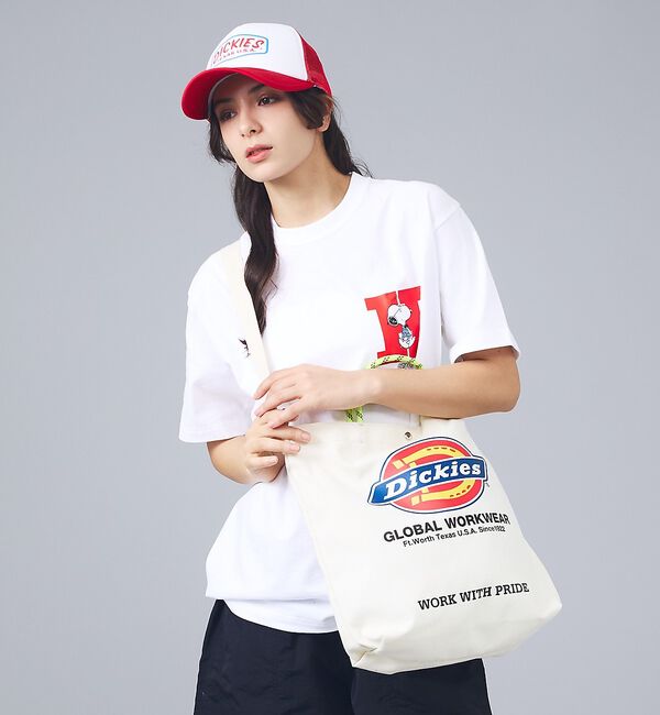 ABAHOUSE「【DICKIES/ディッキーズ】LOGO PRINT ROPE 2WAY SHO」|トートバッグ|オフホワイト
