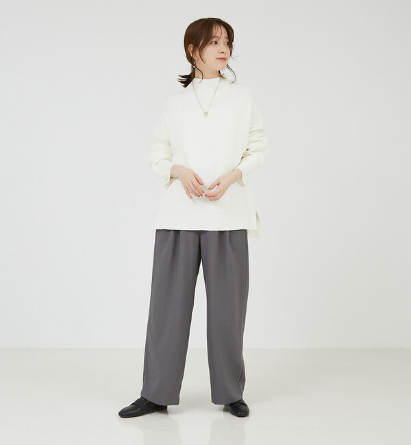 abahouse mavie「片畦モックネックニット」|ニット・セーター|
