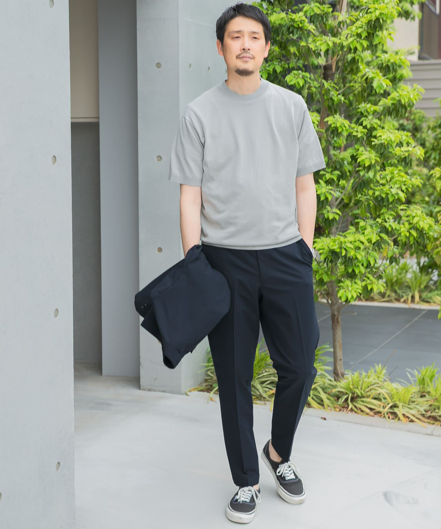 URBAN RESEARCH DOORS「LIFE STYLE TAILOR　ハイゲージクルーネック半袖ニット」|シャツ・ブラウス|