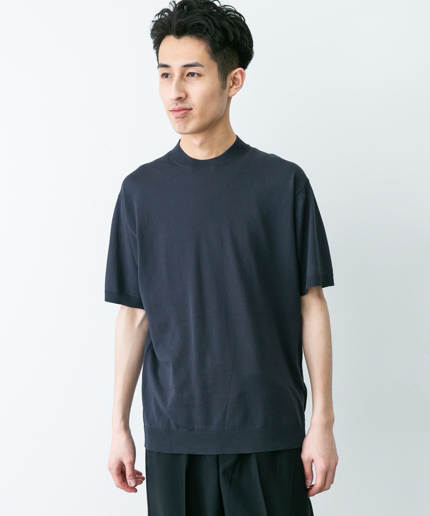 URBAN RESEARCH DOORS「LIFE STYLE TAILOR　ハイゲージクルーネック半袖ニット」|シャツ・ブラウス|