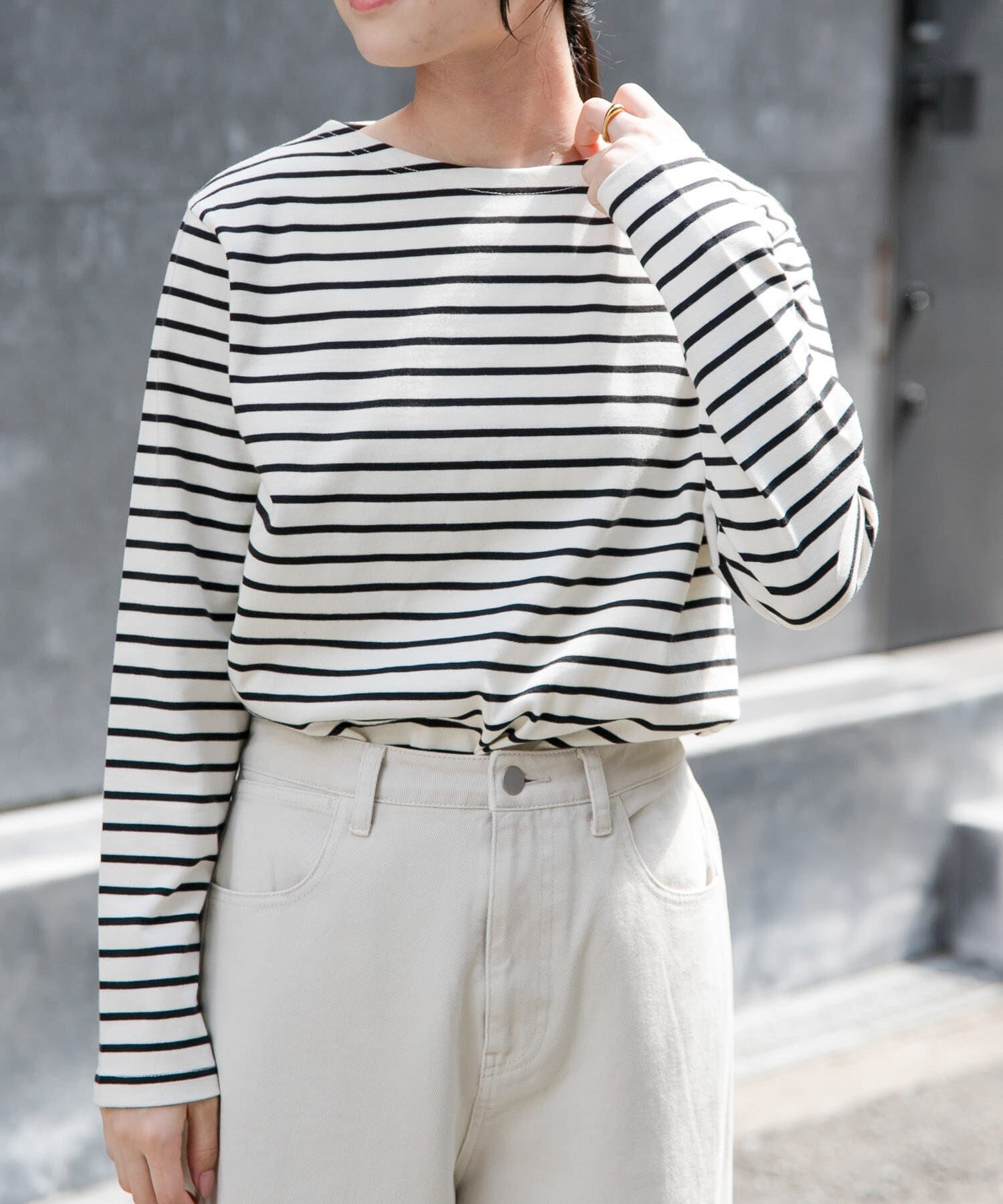 URBAN RESEARCH DOORS「FORK&SPOON　ボートネックボーダー」|Tシャツ・カットソー|