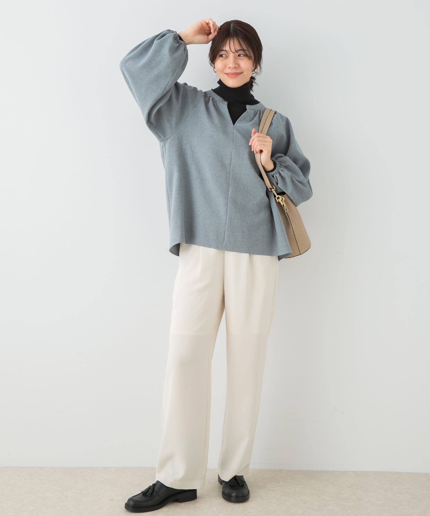 URBAN RESEARCH ROSSO「F by ROSSO　イージーケアバルーンスリーブブラウス」|シャツ・ブラウス|