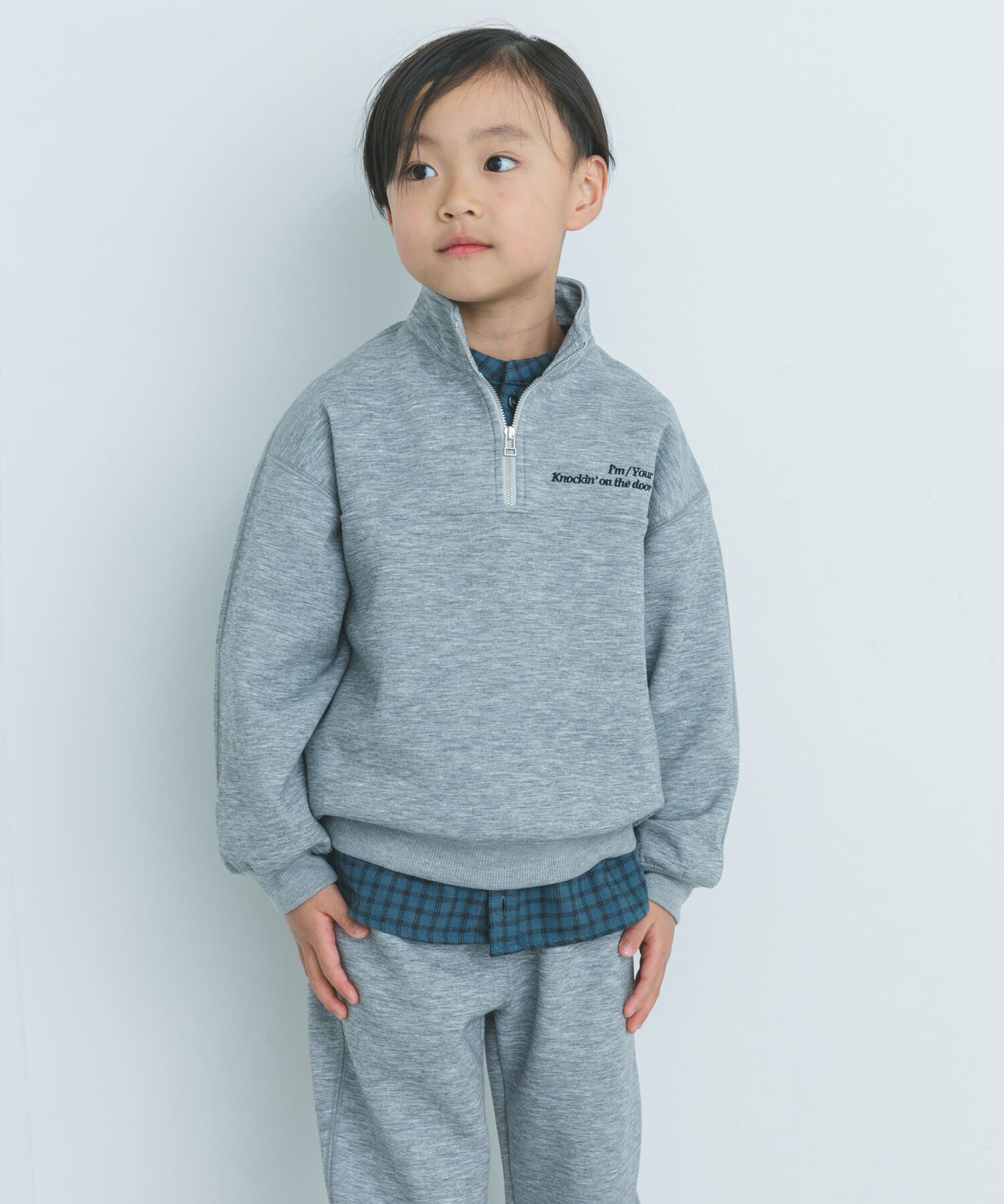 URBAN RESEARCH DOORS「『セットアップ対応』ハーフジップダンボールプルオーバー(KIDS)」|その他|グレー
