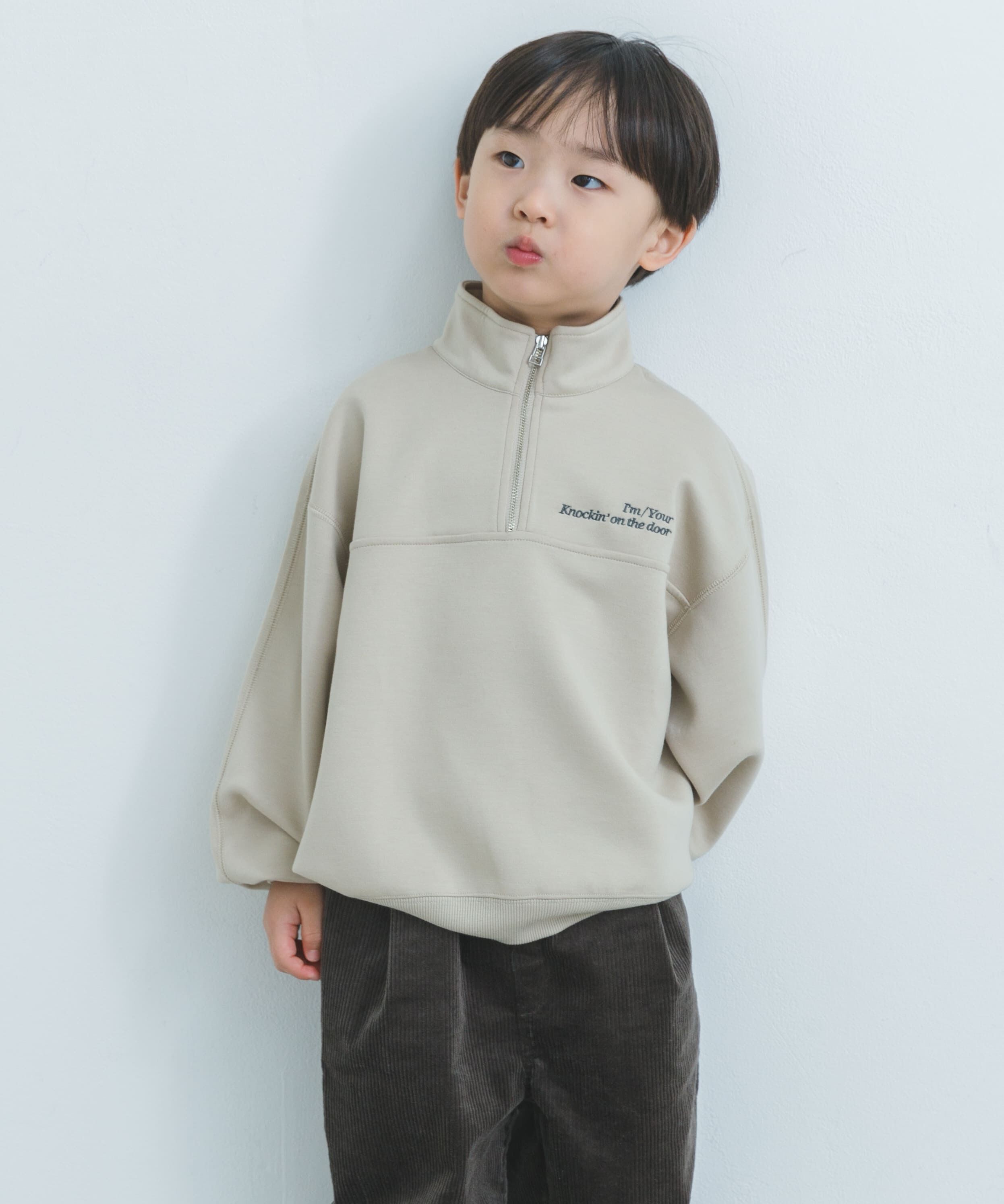 URBAN RESEARCH DOORS「『セットアップ対応』ハーフジップダンボールプルオーバー(KIDS)」|その他|ベージュ