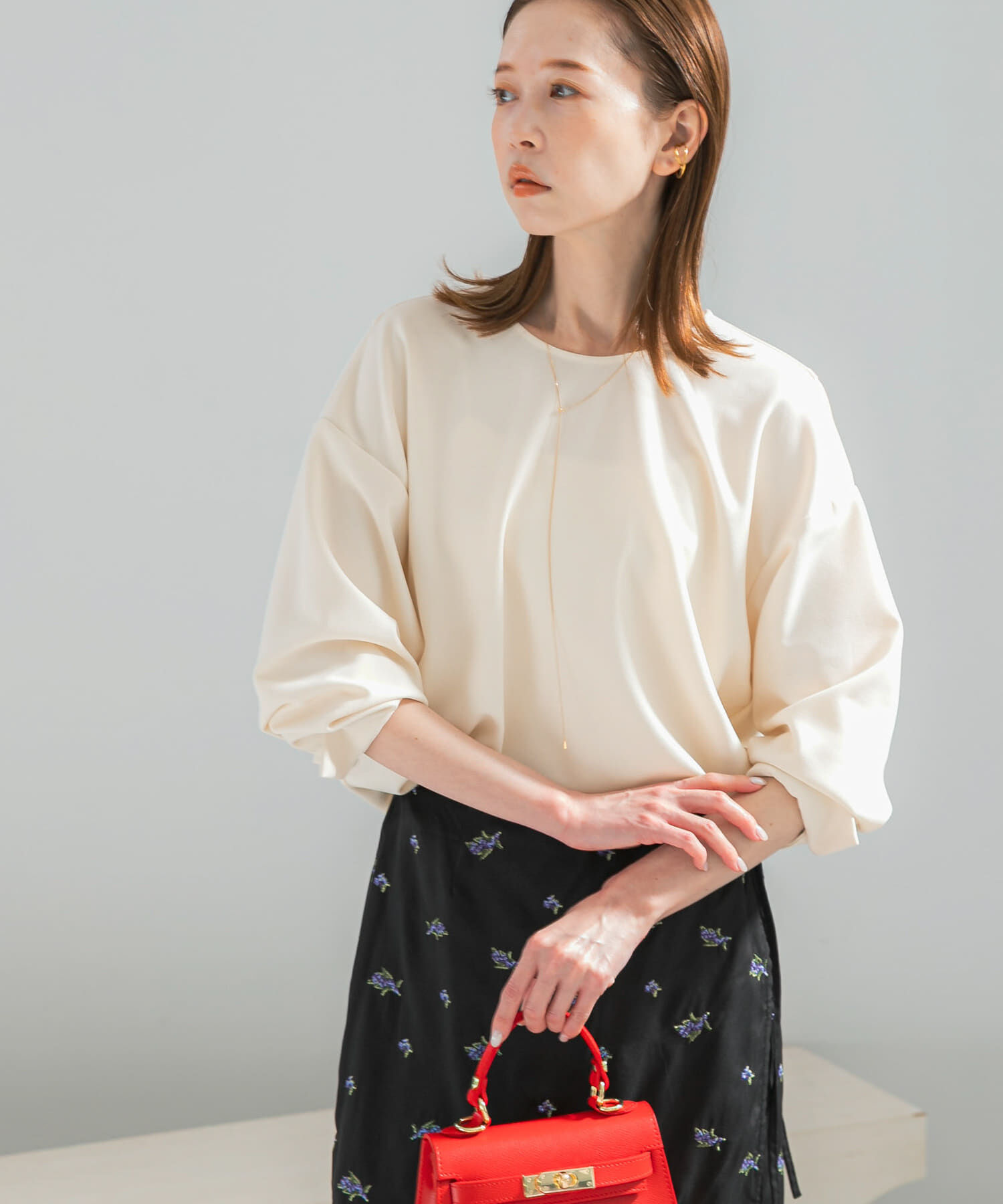 URBAN RESEARCH ROSSO「ストレッチジョーゼットプルオーバー」|シャツ・ブラウス|