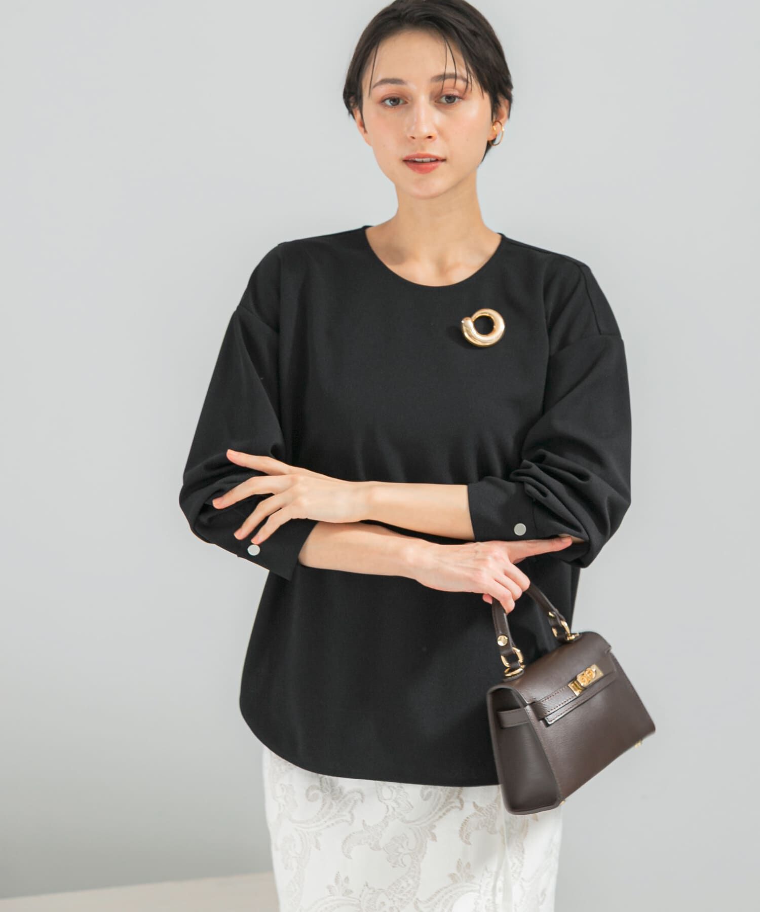 URBAN RESEARCH ROSSO「ストレッチジョーゼットプルオーバー」|シャツ・ブラウス|