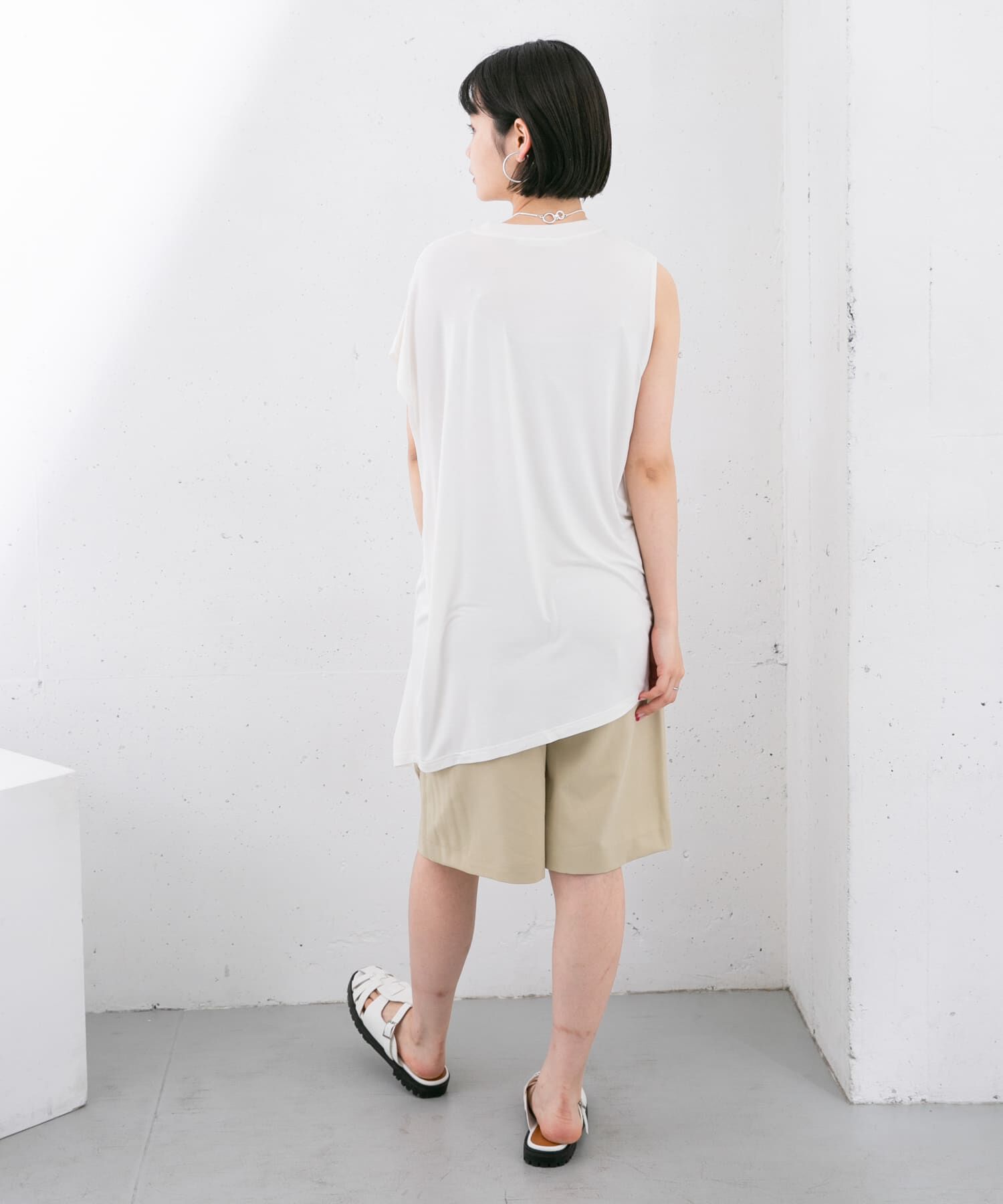  「アシンメトリーレーヨンカットソー」|Tシャツ・カットソー|