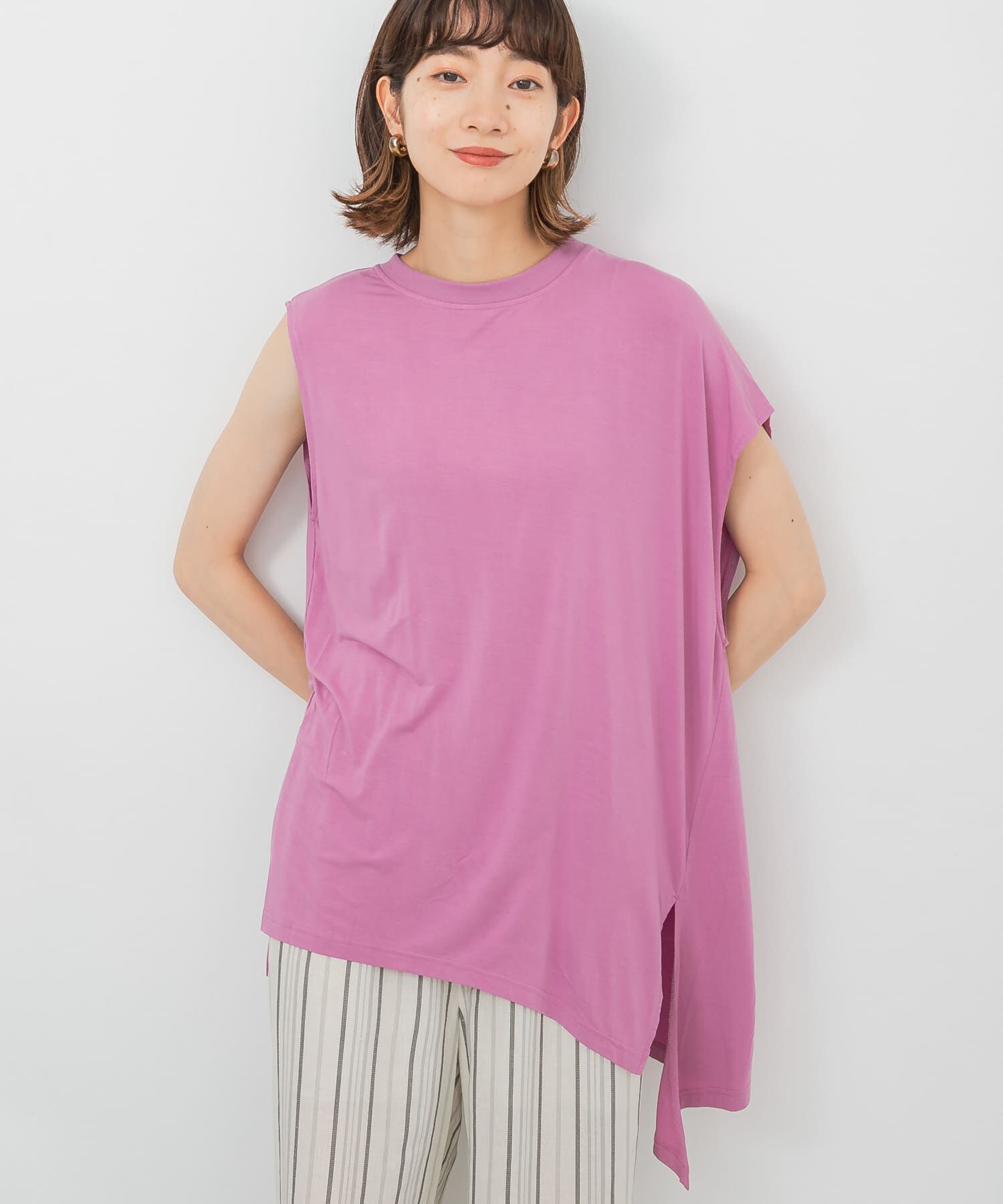  「アシンメトリーレーヨンカットソー」|Tシャツ・カットソー|
