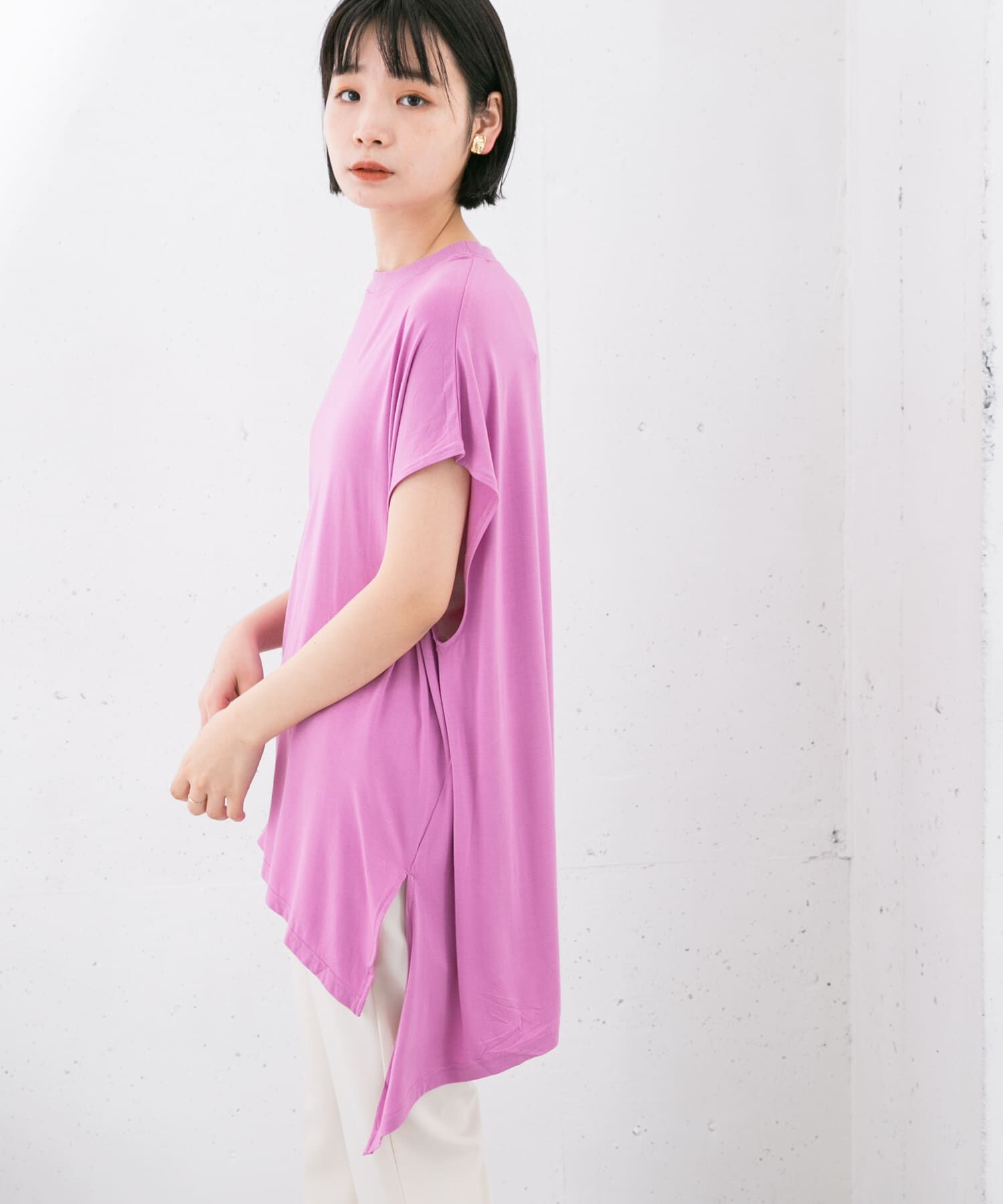  「アシンメトリーレーヨンカットソー」|Tシャツ・カットソー|