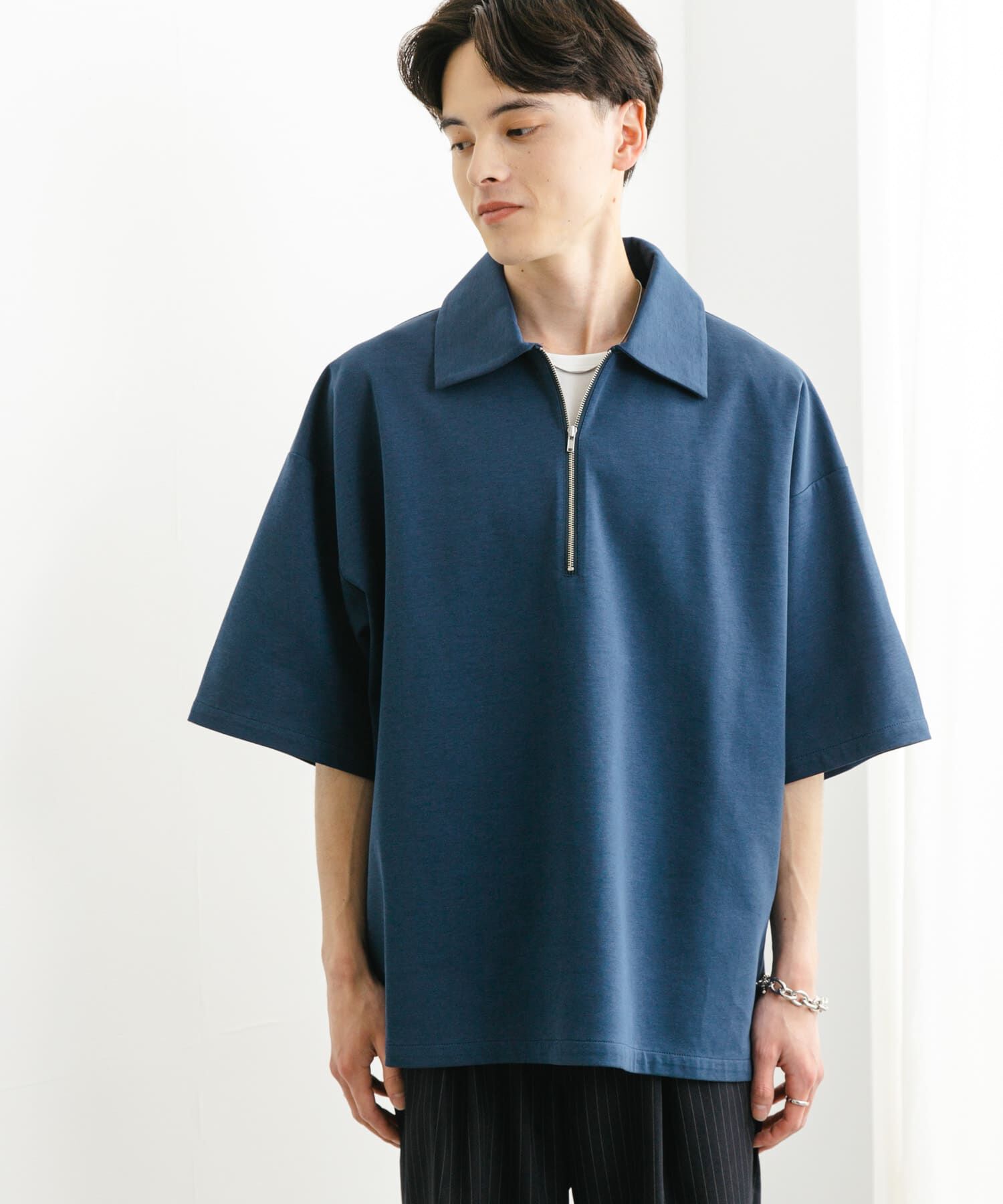 SENSE OF PLACE by URBAN RESEARCH「『ユニセックス』ダンボールポンチハーフジップショートスリーブTシャツ」|Tシャツ・カットソー|