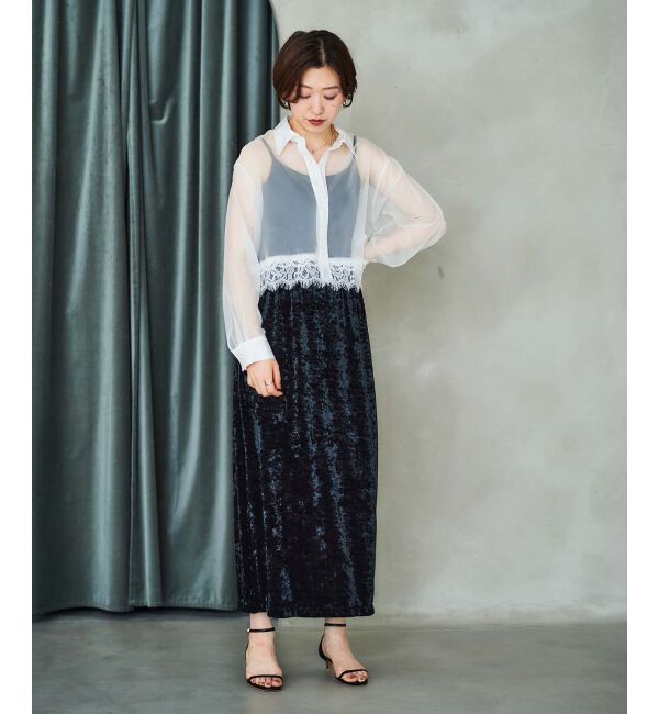 le.coeur blanc「《手洗い可能》MAISON MAVERICK レースクロップドブラウス」|シャツ・ブラウス|