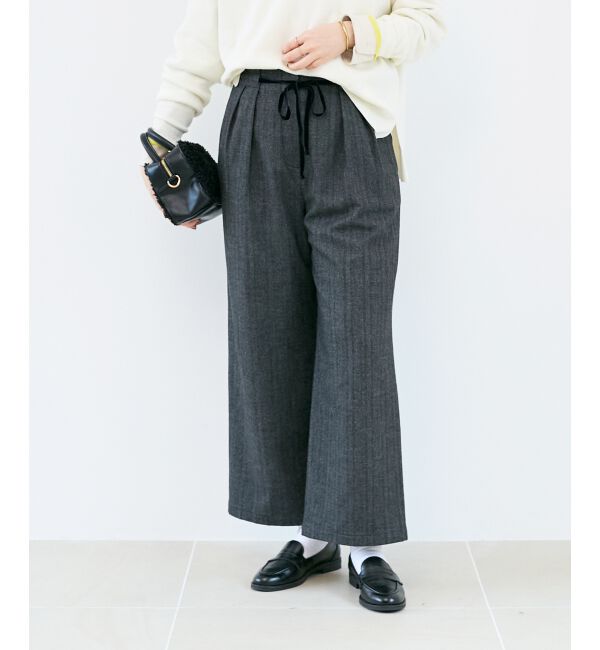  「ヘリンボーンベロアリボンパンツ」|その他|