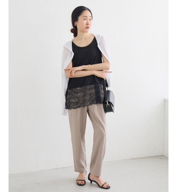  「ウォッシャブル麻混テーパードパンツ」|その他|