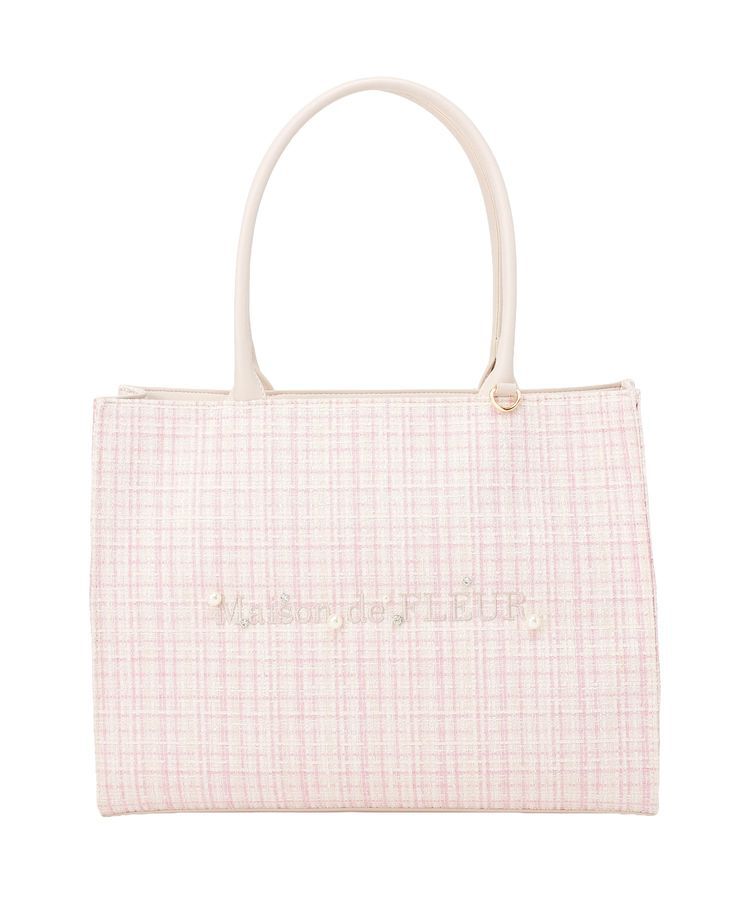 Maison de FLEUR「ビジューツイードスクエアトートバッグ」|ハンドバッグ|