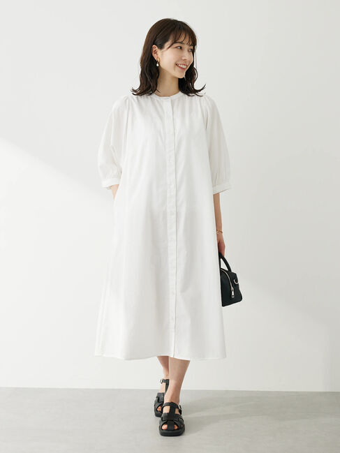 Green Parks「I　切替ロングシャツワンピース」|ワンピース|Off White