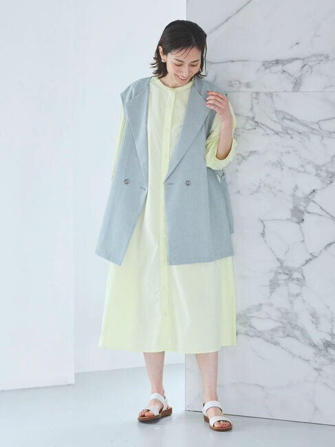 Green Parks「I　切替ロングシャツワンピース」|ワンピース|イエロー