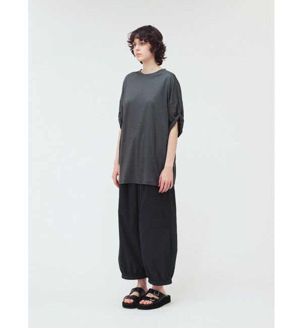 mizuiro ind「mizuiro ind ロールアップスリーブワイドT」|Tシャツ・カットソー|
