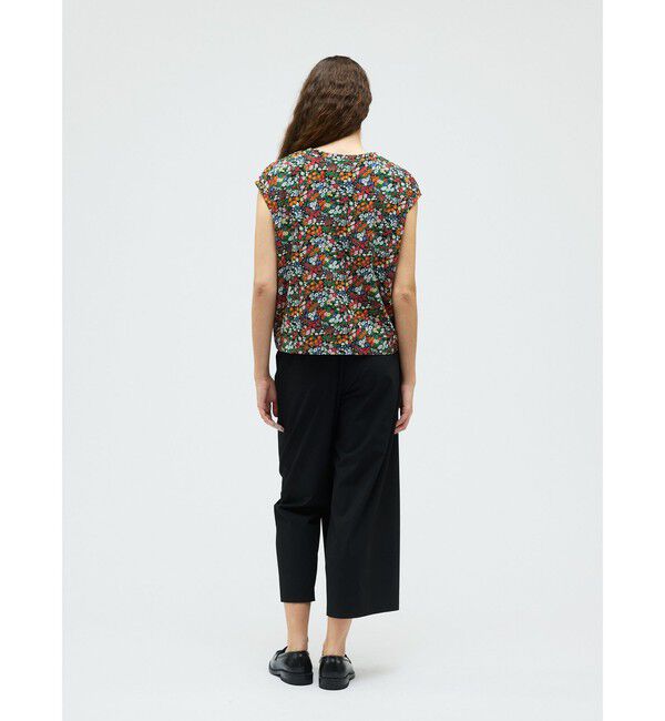 mizuiro ind「mizuiro ind フラワープリントフレンチスリーブプルオーバー」|Tシャツ・カットソー|