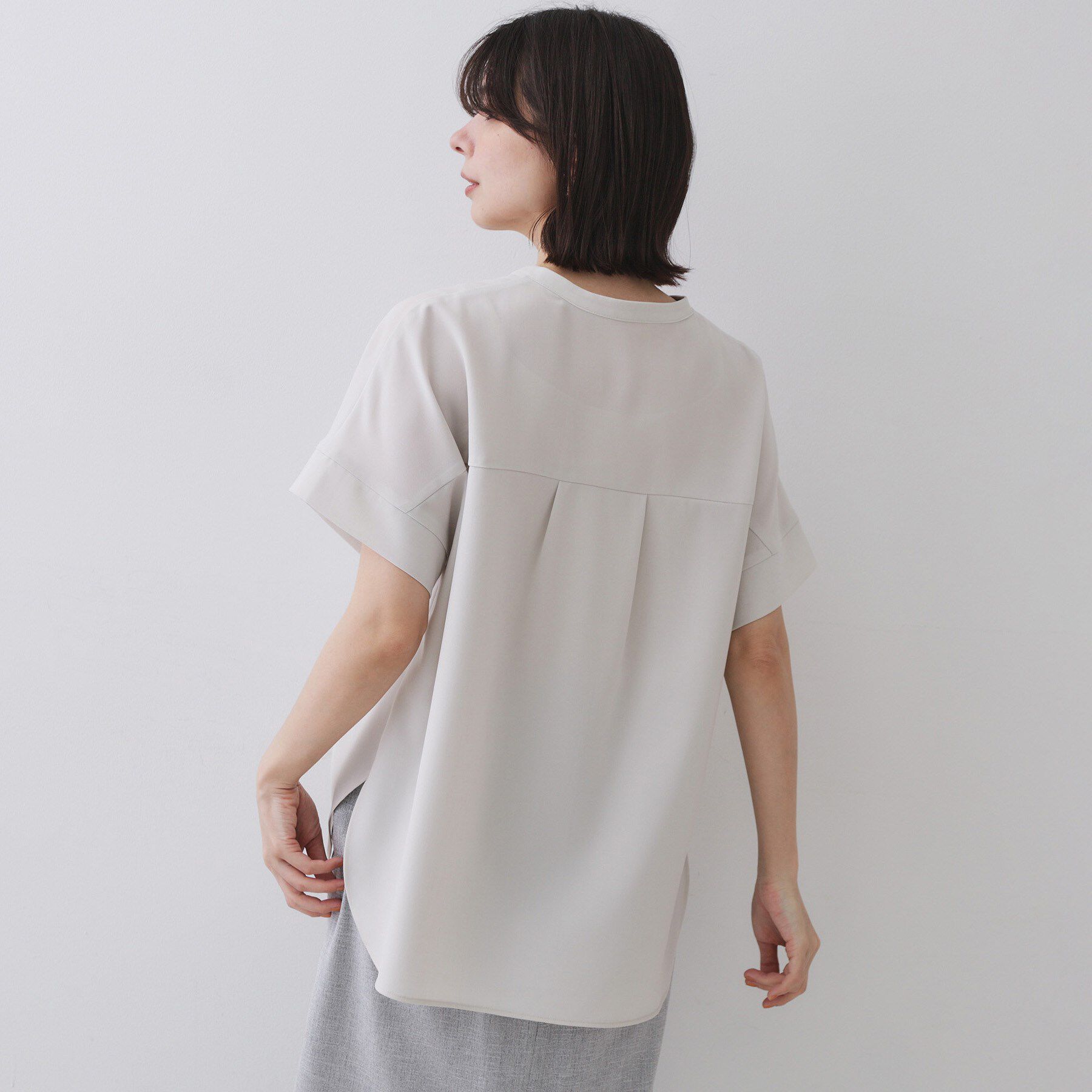 OPAQUE.CLIP「スキッパーブラウス【防シワ/ストレッチ/洗濯機OK】《5色展開/SS-LLサイズ/セットアップ対応》」|シャツ・ブラウス|