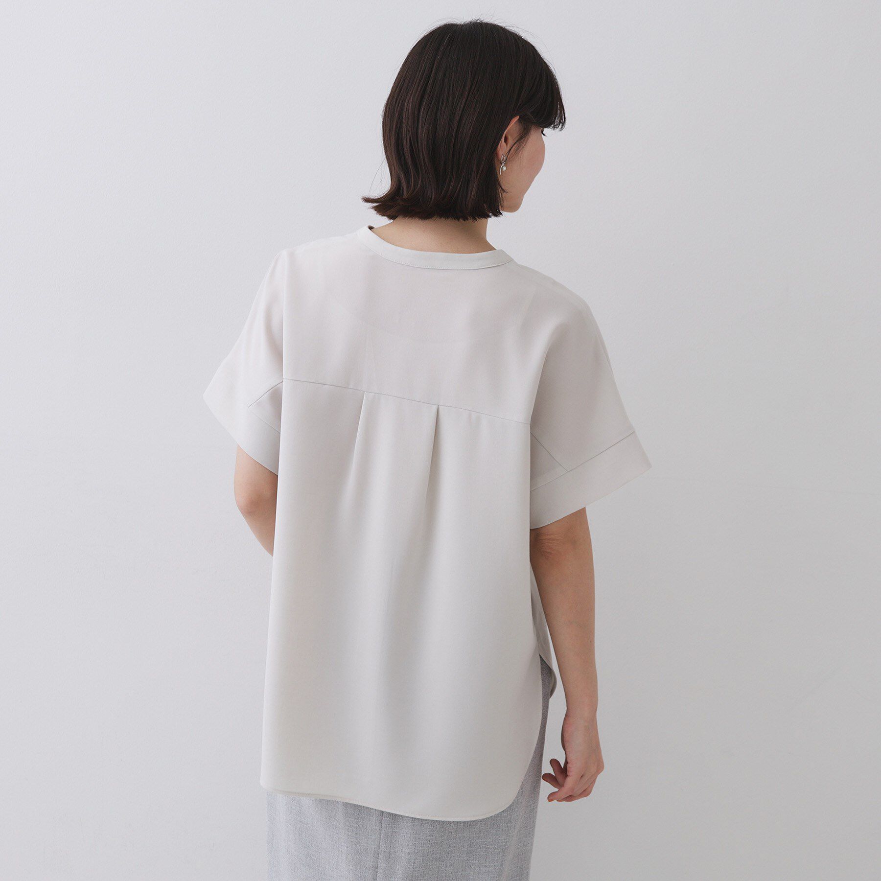 OPAQUE.CLIP「スキッパーブラウス【防シワ/ストレッチ/洗濯機OK】《5色展開/SS-LLサイズ/セットアップ対応》」|シャツ・ブラウス|