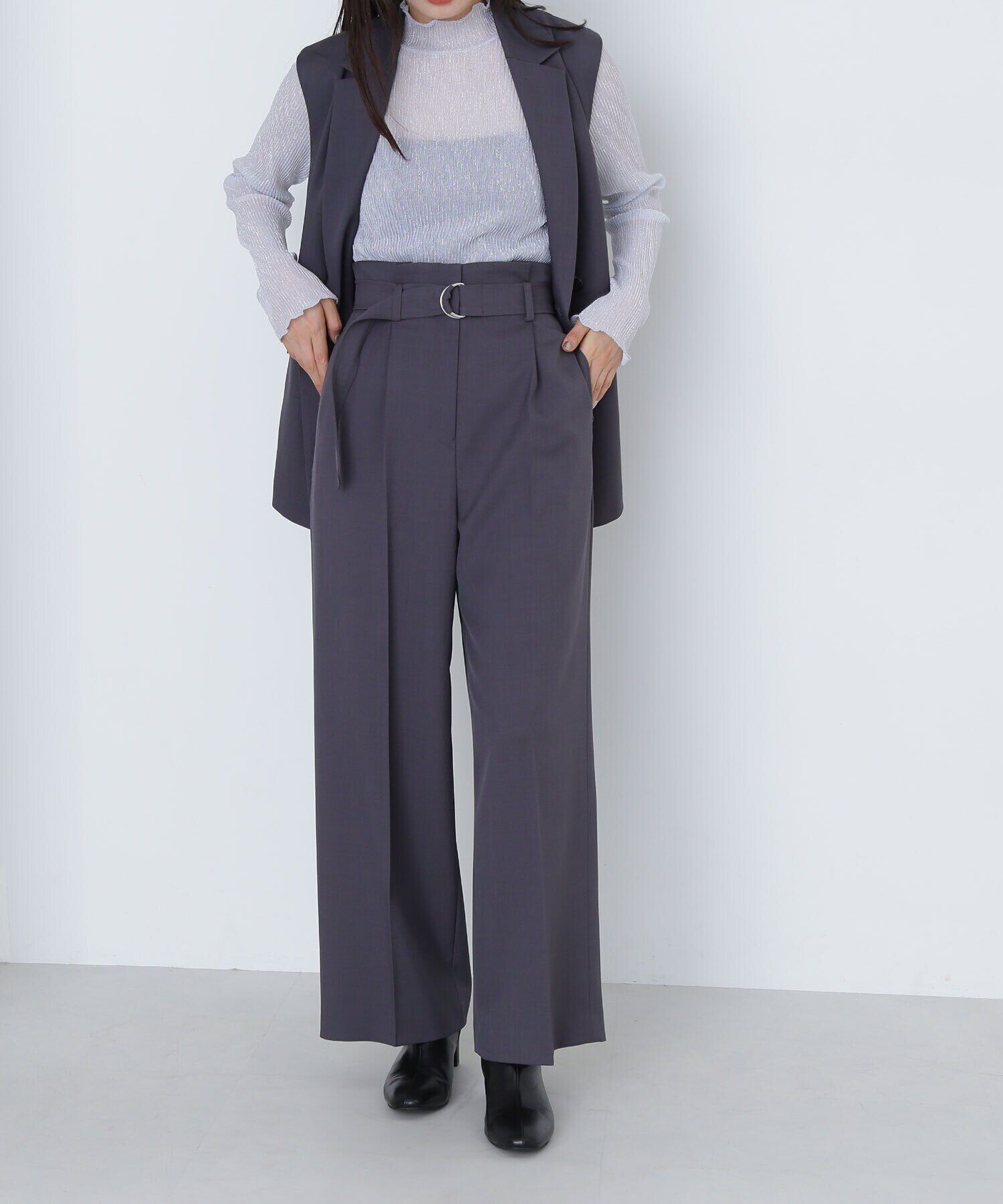  「＜クリアツイルセットアップシリーズ＞ベルテッドワイドパンツ」|その他|