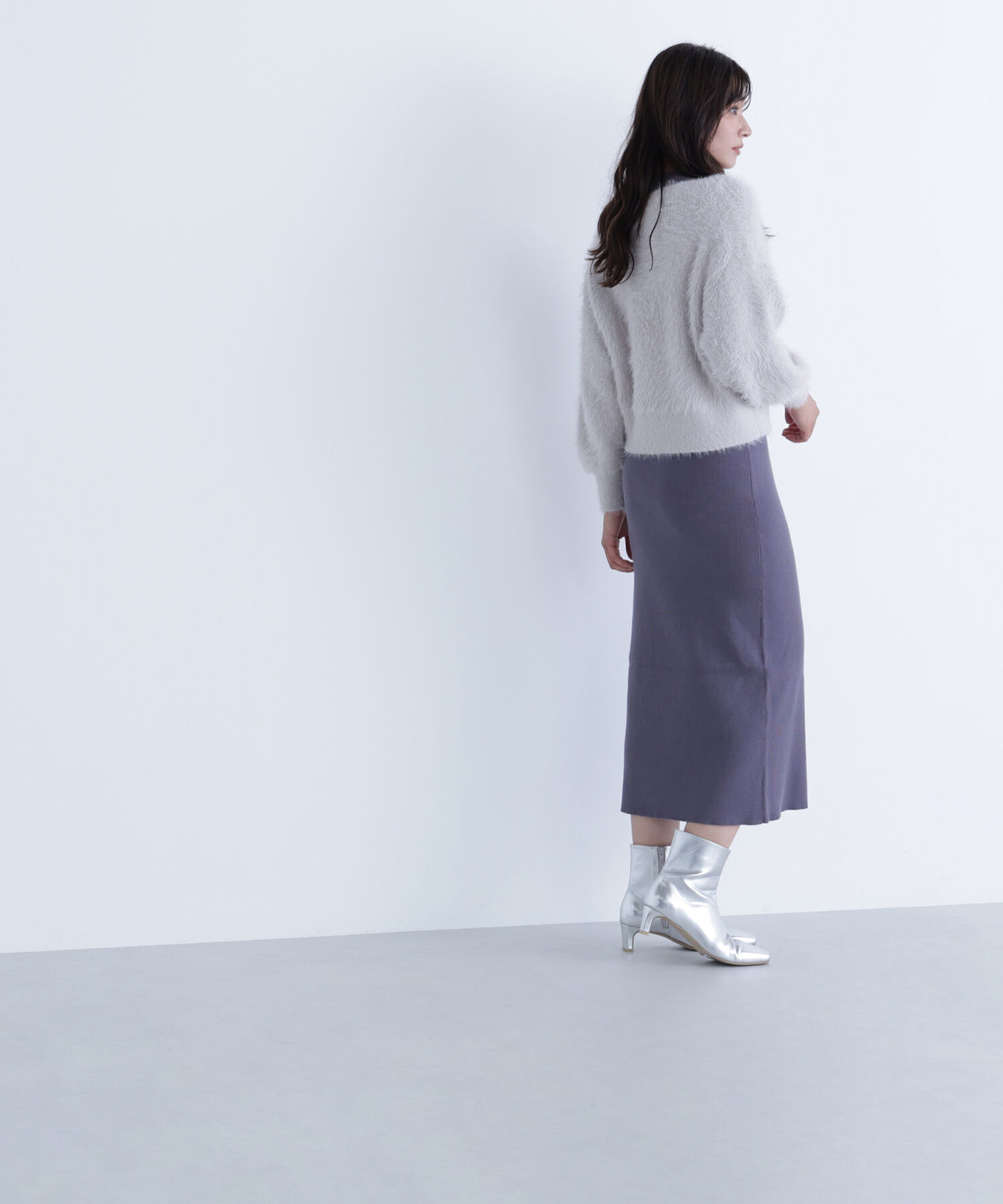  「シャギーカーデセットニットワンピース」|ワンピース|