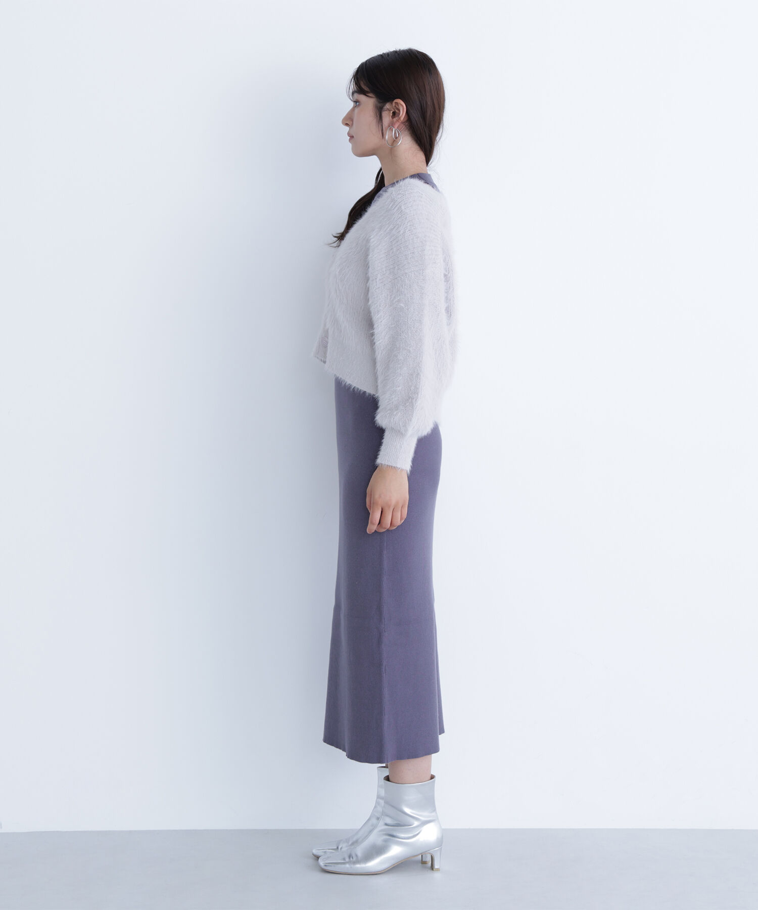  「シャギーカーデセットニットワンピース」|ワンピース|
