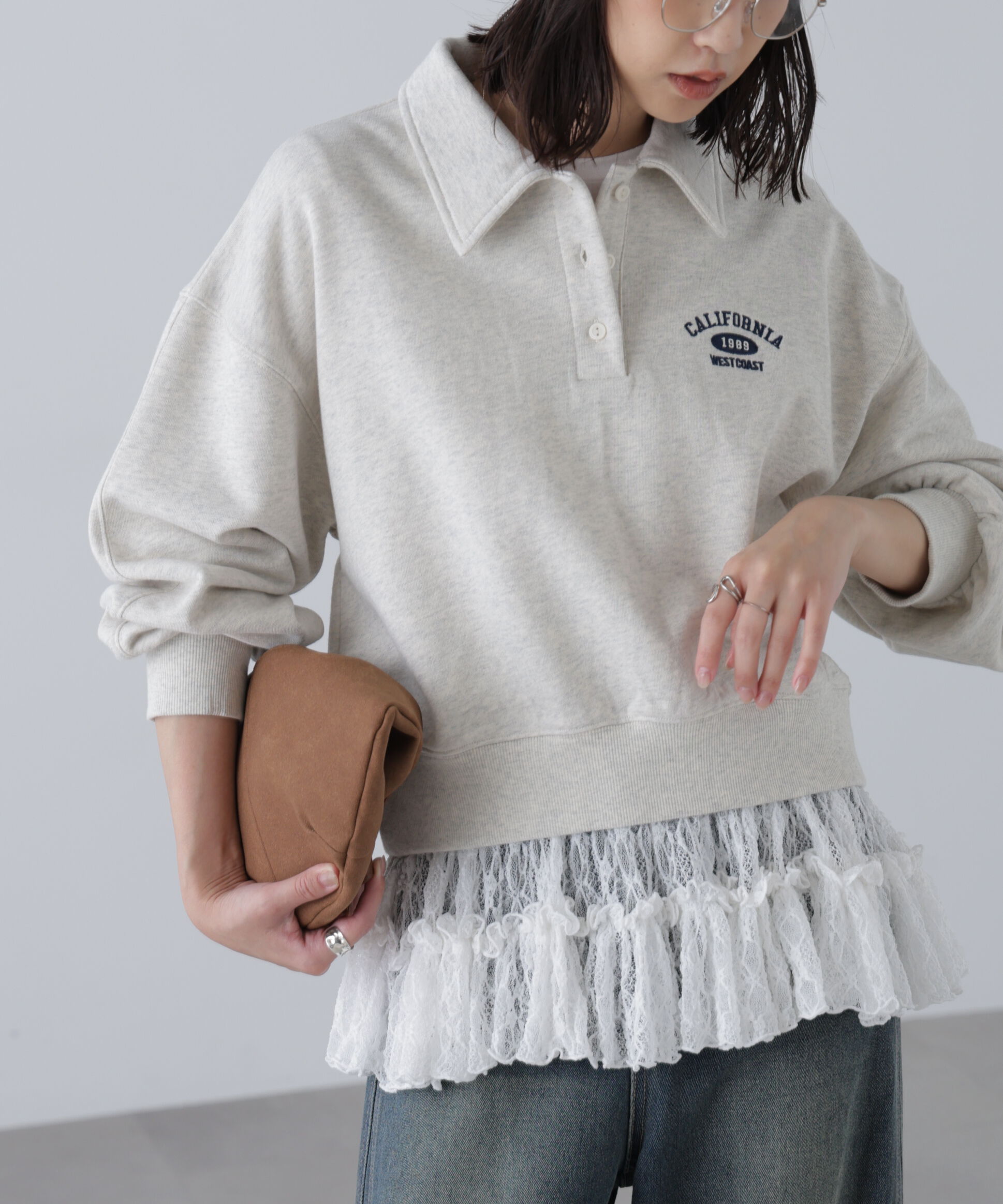  「長袖裾フリルカットソー」|Tシャツ・カットソー|
