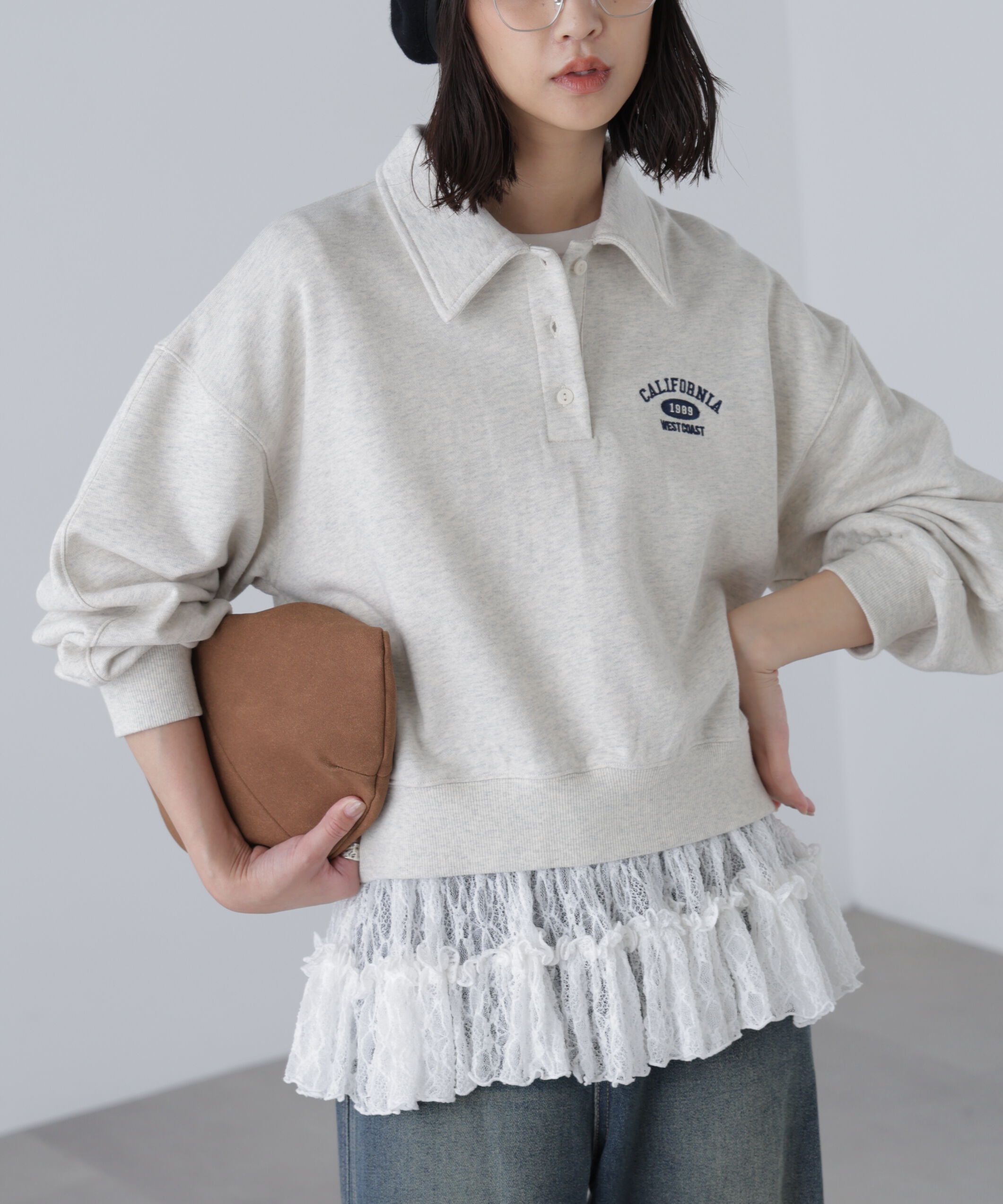  「長袖裾フリルカットソー」|Tシャツ・カットソー|