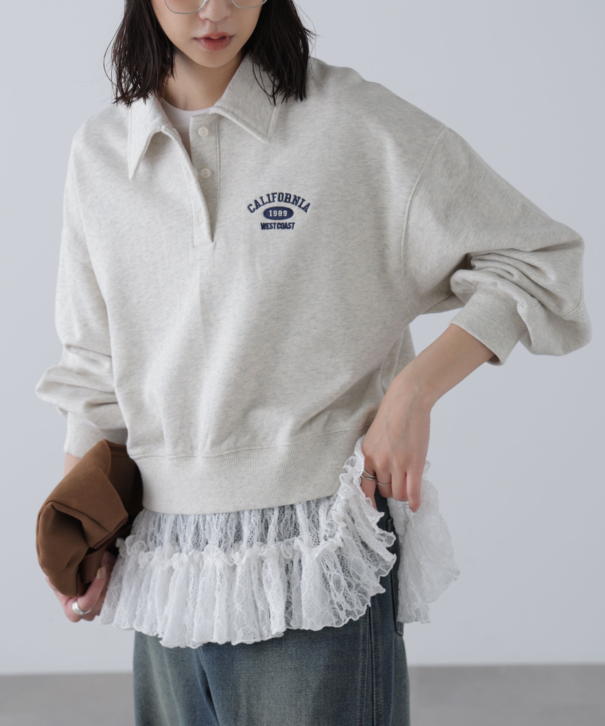  「長袖裾フリルカットソー」|Tシャツ・カットソー|