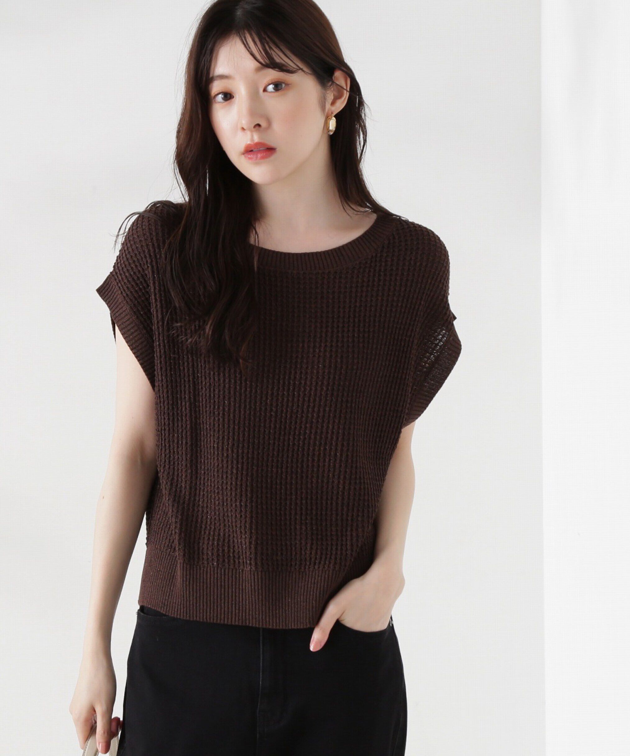 PROPORTION BODY DRESSING「フレンチカーブニット」|ニット・セーター|ブラウン
