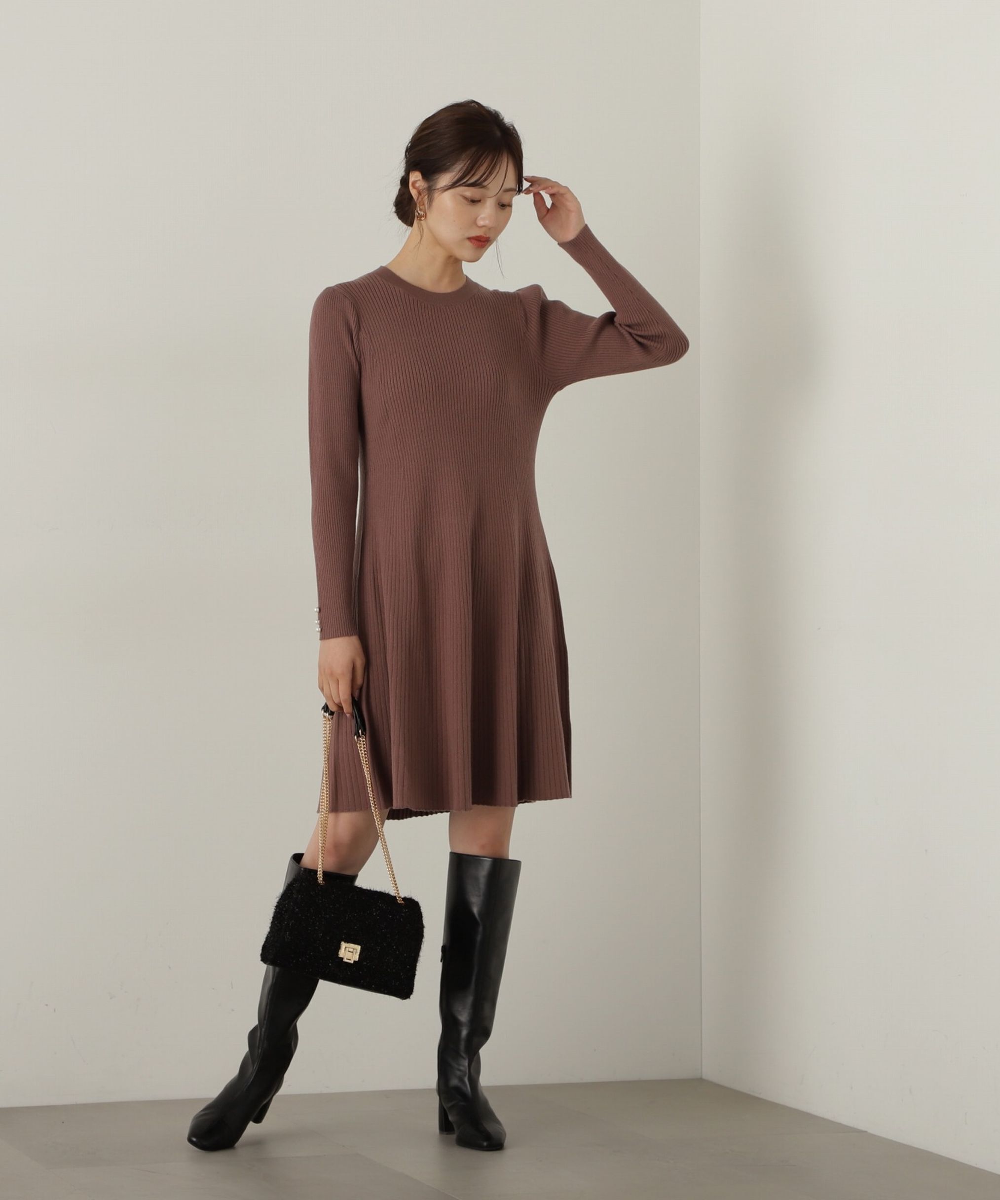 PROPORTION BODY DRESSING「リブミニニットワンピース　24AW」|ワンピース|