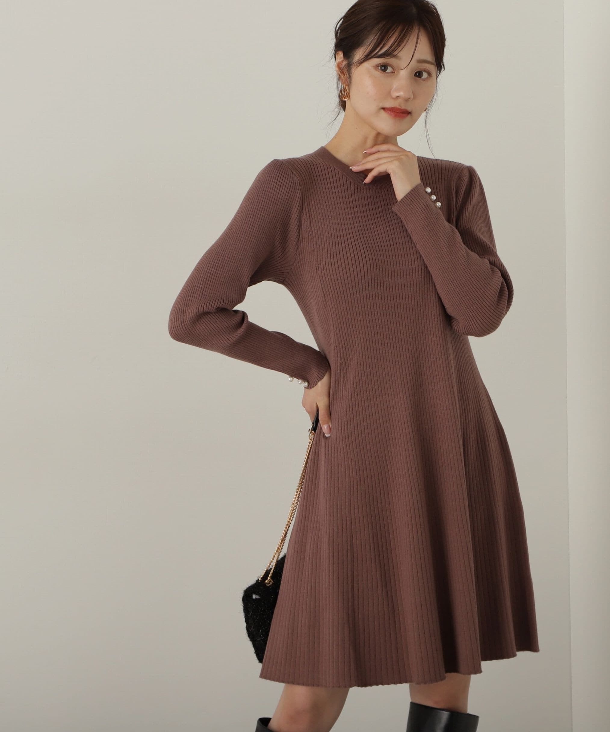 PROPORTION BODY DRESSING「リブミニニットワンピース　24AW」|ワンピース|