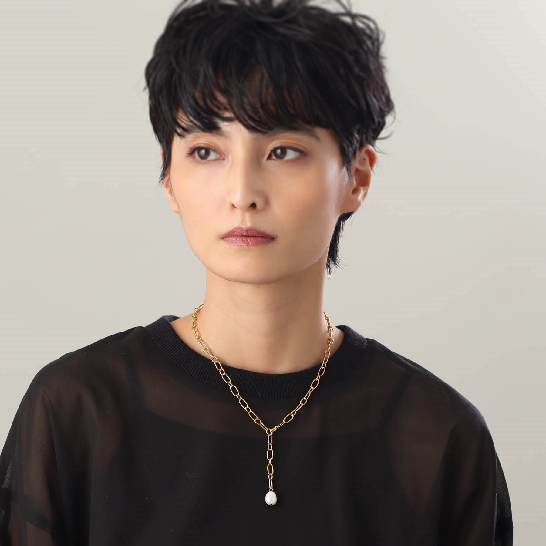 COCOSHNIK ONKITSCH「シルバー バロックパール 2WAYドロップ ネックレス GP」|ネックレス|