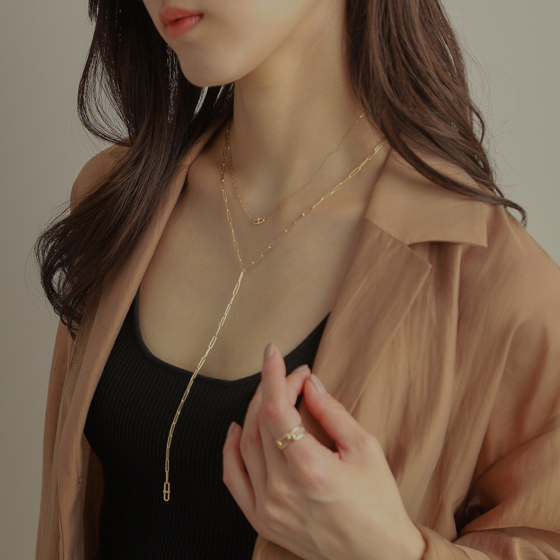 COCOSHNIK「K10ダイヤモンド PCモチーフセパレート ネックレス」|ネックレス|
